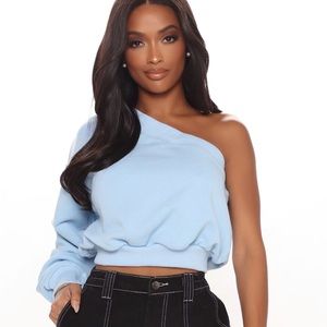 Fashion Nova | Been about it one shoulder top- Blue